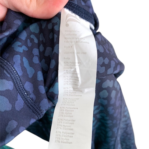 Pure Luxe by Fabletics Women's Active Leggings Medium Blue Cheetah Animal Print - Picture 7 of 9